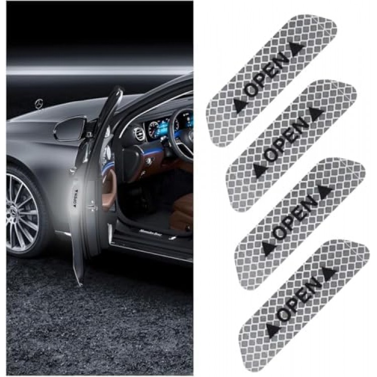 Araba Kapı Açık Uyarı Reflektörü Etiket Sticker 4'lü 9.5x2.5cm Beyaz Araba Kapı Açık Uyarı Reflektörü Etiket Sticker 4'lü 9.5x2.5cm Beyaz