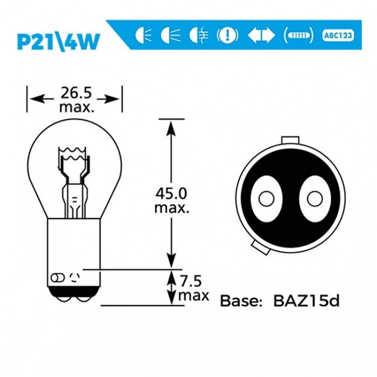 SuperLight BAZ15D/7225 21/5W 12V Halojen Fren Sinyal Ampulü Çift Duy 2 Adet Turuncu SuperLight BAZ15D/7225 21/5W 12V Halojen Fren Sinyal Ampulü Çift Duy 2 Adet Turuncu