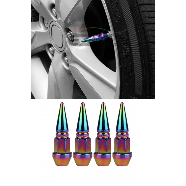 Alüminyum Sivri Sibop Kapağı Bukalemun Colormatic Sibob Kapağı 45mm 4'lü Set