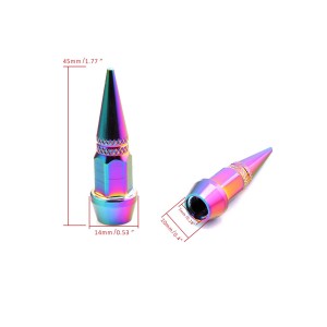 Alüminyum Sivri Sibop Kapağı Bukalemun Colormatic Sibob Kapağı 45mm 4'lü Set