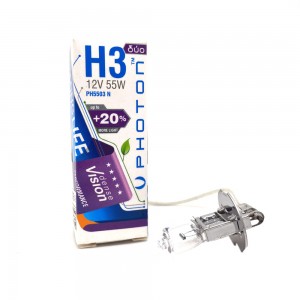 Photon H3 55 Watt 12V Dense Vision +%20 Fazla Işık Halojen Far Ampulü Sarı Photon H3 55 Watt 12V Dense Vision +%20 Fazla Işık Halojen Far Ampulü Sarı