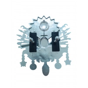Osmanlı Devlet Arması Vidalı Kabartma Logo Küçük 10x8cm Krom