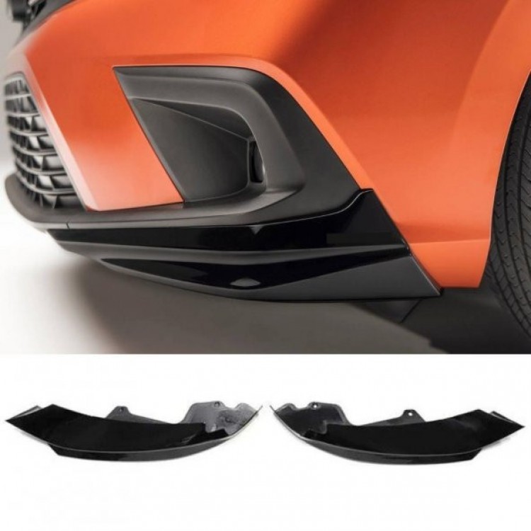 Honda Civic FE1 2022 ve Sonrası Uyumlu Ön Tampon Aero Flap Piano Black 2 Parça