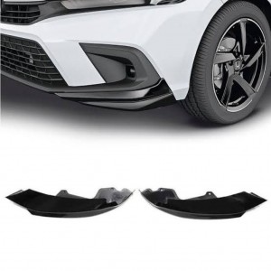 Honda Civic FE1 2022 ve Sonrası Uyumlu Ön Tampon Aero Flap Piano Black 2 Parça
