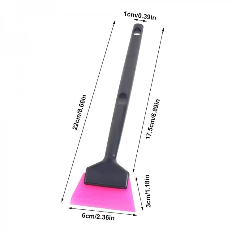 Mini Saplı Silikon Çekçek Ragle Cam Filmi Çekme Uygulama Aparatı 6x22cm Siyah Pembe