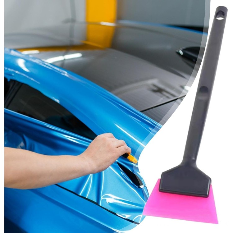 Mini Saplı Silikon Çekçek Ragle Cam Filmi Çekme Uygulama Aparatı 6x22cm Siyah Pembe