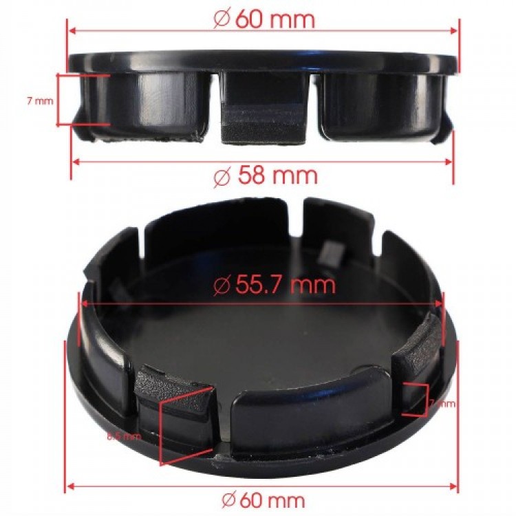 Dacia Geçme Jant Göbek Kapağı 4’lü Set 55/58mm