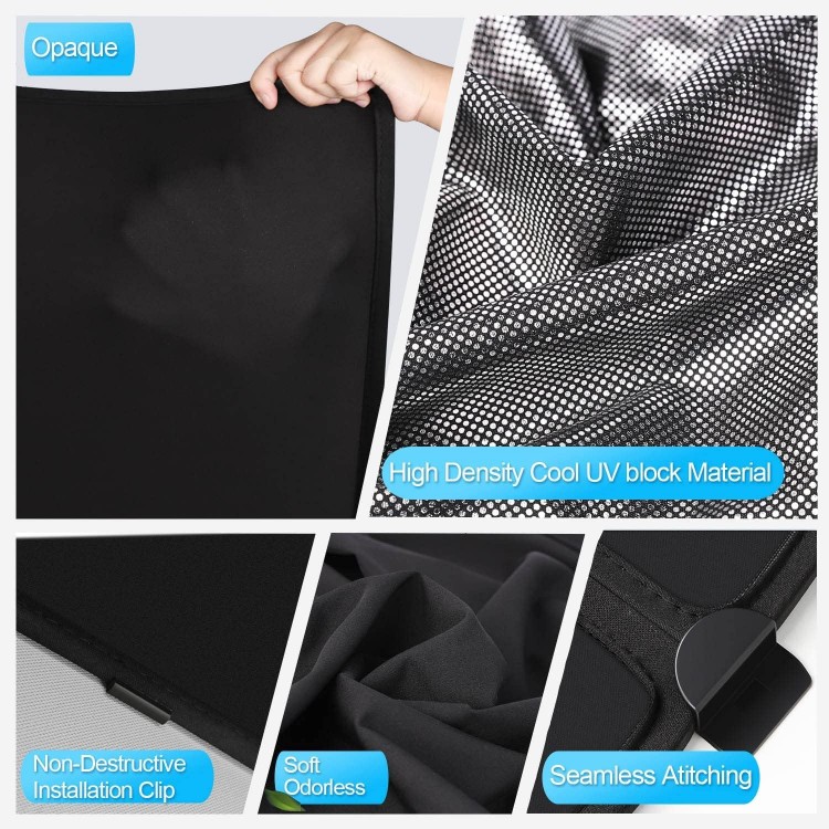 Tesla Model Y 2020–2023 Tavan Penceresi Güneşlik Katlanabilir UV Isı Yalıtımlı Çantalı Siyah Gri
