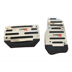 Universal Otomatik Metal Pedal Seti 2 Parça Krom Siyah