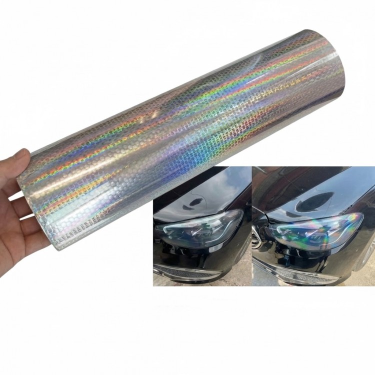 Petek Desenli 3D Colormatik Far Filmi Stop Folyosu 1mx30cm Şeffaf