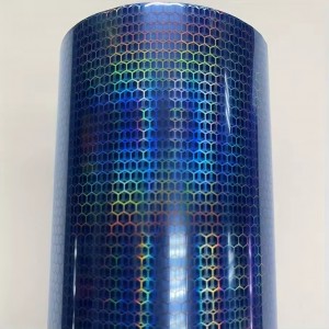 Petek Desenli 3D Colormatik Far Filmi Stop Folyosu 1mx30cm Açık Mavi