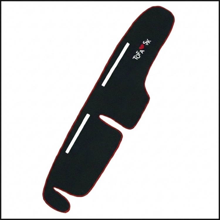 Doğan SLX Uyumlu 3d Torpido Halısı Koruyucu Örtü Kırmızı Nakışlı Tofaşk Siyah