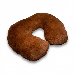 Yumuşak Tüylü Peluş Kürk Seyahat Boyun Yastığı Kahverengi
