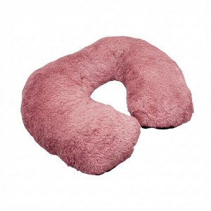 Yumuşak Tüylü Peluş Kürk Seyahat Boyun Yastığı Pembe
