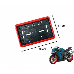 Çerçeveli Dikdörtgen Plakalık Plaka Altlığı Kırmızı 26X17cm 1 Adet