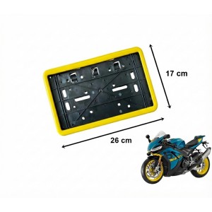 Çerçeveli Dikdörtgen Plakalık Plaka Altlığı Sarı 26X17cm 1 Adet