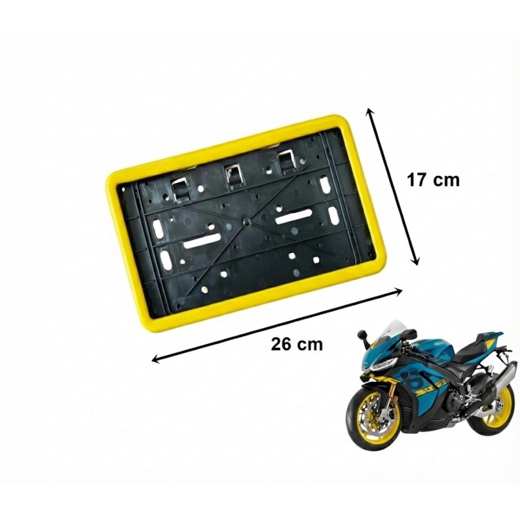 Çerçeveli Dikdörtgen Plakalık Plaka Altlığı Sarı 26X17cm 1 Adet