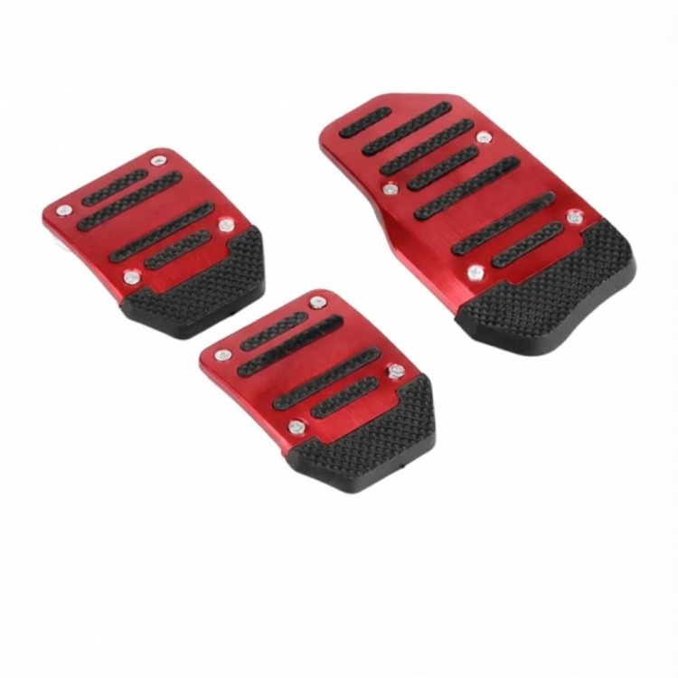 Universal Manuel Metal Pedal Seti 3 Parça Kırmızı