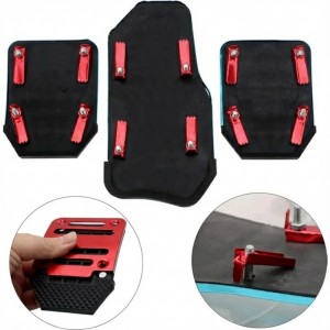 Universal Manuel Metal Pedal Seti 3 Parça Kırmızı Universal Manuel Metal Pedal Seti 3 Parça Kırmızı