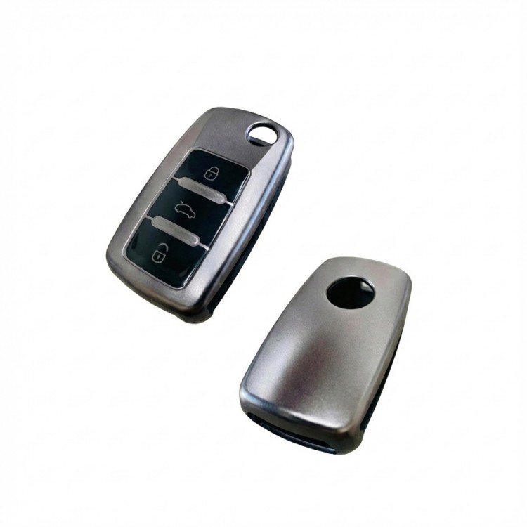 Volkswagen Model 2 Uyumlu Smart 3 Buton Silikon Oto Anahtar Kumanda Kabı Kılıf Gri Volkswagen Model 2 Uyumlu Smart 3 Buton Silikon Oto Anahtar Kumanda Kabı Kılıf Gri