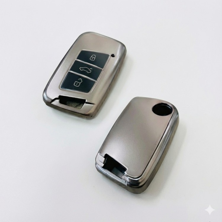 Volkswagen Passat B8 Uyumlu Smart 3 Buton Silikon Oto Anahtar Kumanda Kabı Kılıf Gri Volkswagen Passat B8 Uyumlu Smart 3 Buton Silikon Oto Anahtar Kumanda Kabı Kılıf Gri