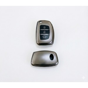 Hyundai Accent Blue İ20 - İ30 - İX35 Uyumlu Smart 3 Buton Silikon Oto Anahtar Kumanda Kabı Kılıf Füme