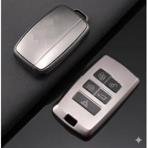 Land Rover Range Rover 2018 Sonrası Uyumlu Smart 3 Buton Silikon Oto Anahtar Kumanda Kabı Kılıf Gri