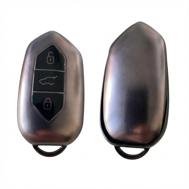 TOGG Uyumlu Smart 3 Buton Silikon Oto Anahtar Kumanda Kabı Kılıf Gri