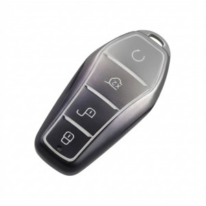 BYD Uyumlu Smart 3 Buton Silikon Oto Anahtar Kumanda Kabı Kılıf Gri