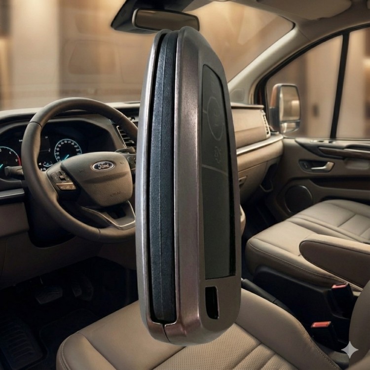 Ford Custom Uyumlu Smart 3 Buton Silikon Oto Anahtar Kumanda Kabı Kılıf Gri