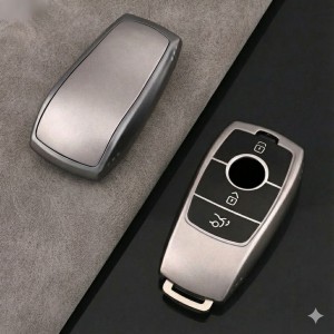 Mercedes E Seri 2017-2020 Uyumlu Smart 3 Buton Silikon Oto Anahtar Kumanda Kabı Kılıf Gri