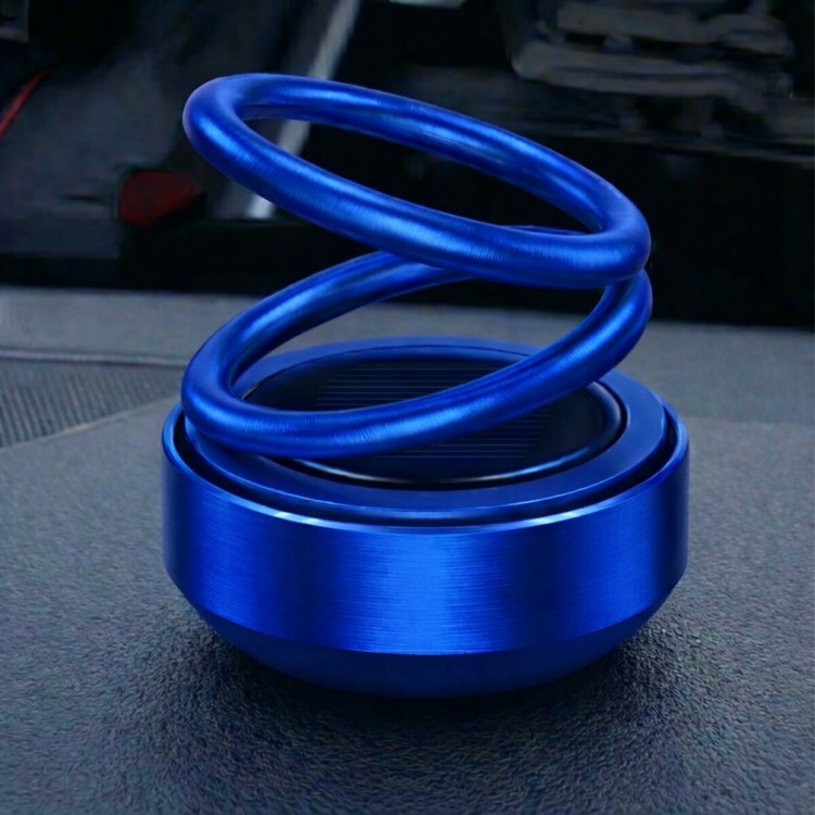 Güneş Enerjili Solar Dönen Araba Kokusu Torpido Üstü Mavi