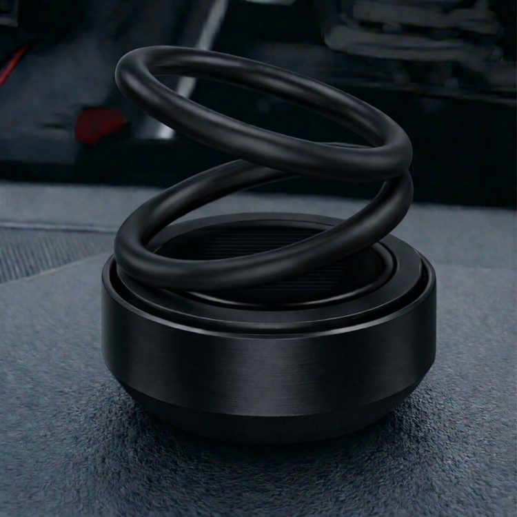 Güneş Enerjili Solar Dönen Araba Kokusu Torpido Üstü Siyah