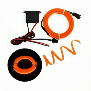 Fitilli İp Neon Led Torpido Şeridi 1 Metre Turuncu