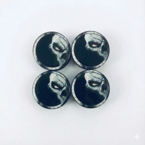 Kuru Kafa Ghost Damla Geçme Jant Göbek Kapağı 4’lü Set 55/58mm Siyah