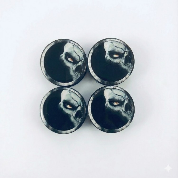 Kuru Kafa Ghost Damla Geçme Jant Göbek Kapağı 4’lü Set 55/58mm Siyah Kuru Kafa Ghost Damla Geçme Jant Göbek Kapağı 4’lü Set 55/58mm Siyah