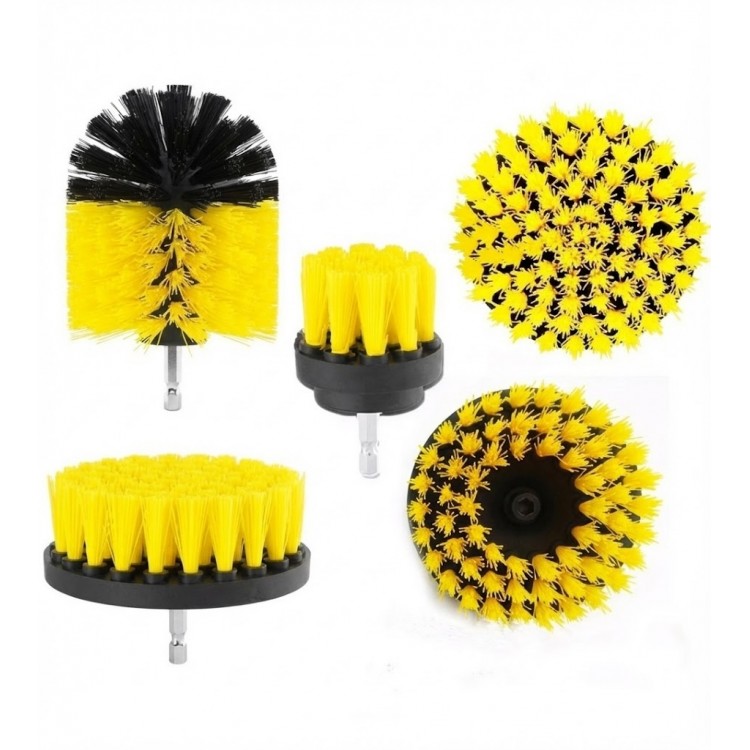 Matkap Ucuna Takılan Temizlik Fırçası Seti 3'lü Sarı Siyah