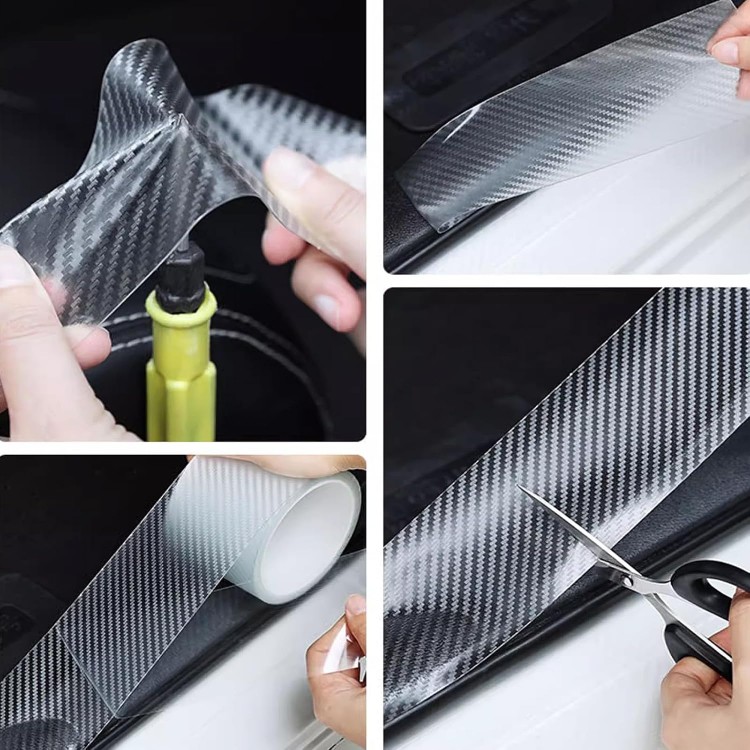 Kapı Eşiği Tampon Bagaj Koruma Folyosu Karbon Folyo 5cmx5m Şeffaf