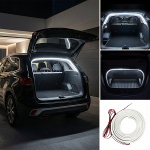 Araba Otomobil Ön Arka Bagaj İçi Aydınlatma Neon Led Şerit Kayar Modlu 12v 4 Metre Beyaz