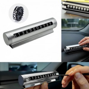 Luxury Araç İçi Torpido Üstü Çevirmeli Telefon Park Numaratörü Park Tel 10.5x2.7cm Gri