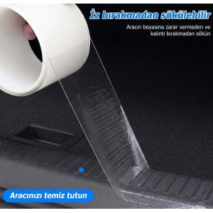 Kapı Eşiği Tampon Bagaj Koruma Folyosu 5cmx5m Şeffaf