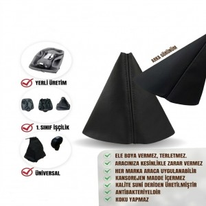 Deri Vites Körüğü Lastikli Dar 25x6cm Siyah Deri Vites Körüğü Lastikli Dar 25x6cm Siyah