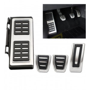 VW Golf 7 8 Passat B8 Tiguan 2 Touran 2 T-Roc T-Cross Arteon Polo 5 Uyumlu Geçme Manuel Pedal Seti 4 Parça Siyah Krom