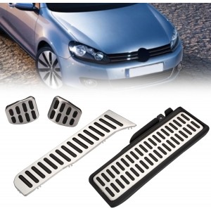 VW Golf 5 6 Jetta Mk5 Mk6 Passat B6 B7 Scirocco Skoda Octavia Uyumlu Geçme Manuel Pedal Seti 4 Parça Siyah Krom