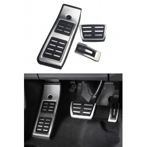 Audi A4 B9 A5 F5 2016-2023 Uyumlu Geçme Otomatik Pedal Seti 3 Parça Siyah Krom