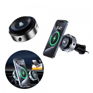 Vantuzlu Klima Havalandırmaya Takılan Magsafe IQ Şarjlı Telefon Tutucu Siyah