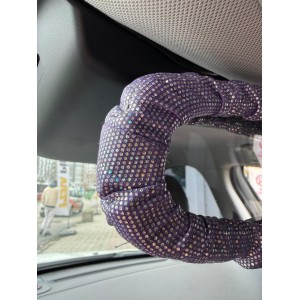 Hologram Noktalı Araç İçi Dikiz Ayna Kılıfı Süsü Mor