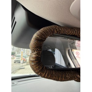 Hologram Noktalı Araç İçi Dikiz Ayna Kılıfı Süsü Altın Sarı