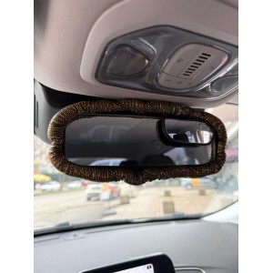 Hologram Noktalı Araç İçi Dikiz Ayna Kılıfı Süsü Altın Sarı