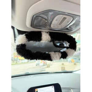 Yumuşak Tüylü Peluş Kürk Dikiz Ayna Kılıfı Süs Dalmaçyalı